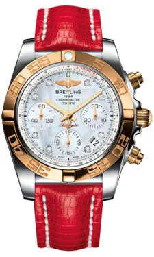 Breitling - Chronomat 41 Steel and Gold Polished Bezel - Lizard Strap