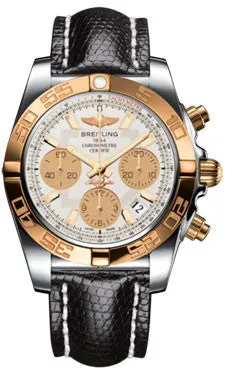 Breitling - Chronomat 41 Steel and Gold Polished Bezel - Lizard Strap