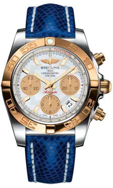 Breitling - Chronomat 41 Steel and Gold Polished Bezel - Lizard Strap