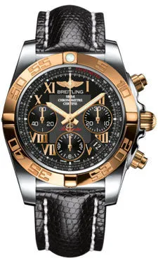 Breitling - Chronomat 41 Steel and Gold Polished Bezel - Lizard Strap