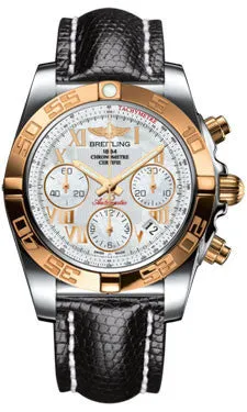Breitling - Chronomat 41 Steel and Gold Polished Bezel - Lizard Strap