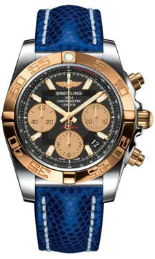 Breitling - Chronomat 41 Steel and Gold Polished Bezel - Lizard Strap