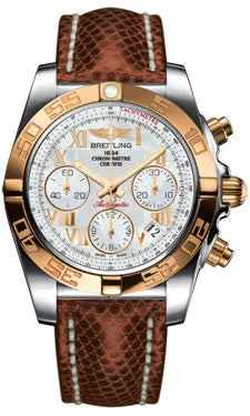 Breitling - Chronomat 41 Steel and Gold Polished Bezel - Lizard Strap