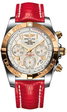 Breitling - Chronomat 41 Steel and Gold Polished Bezel - Lizard Strap