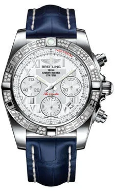Breitling - Chronomat 41 Steel Diamond Bezel - Croco Strap