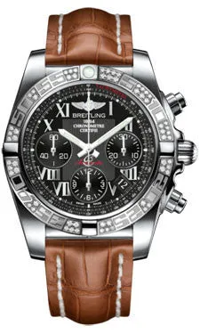 Breitling - Chronomat 41 Steel Diamond Bezel - Croco Strap