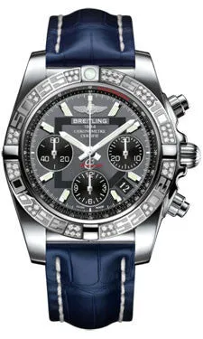 Breitling - Chronomat 41 Steel Diamond Bezel - Croco Strap