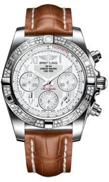Breitling - Chronomat 41 Steel Diamond Bezel - Croco Strap