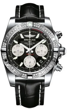Breitling - Chronomat 41 Steel Diamond Bezel - Croco Strap