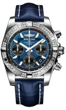 Breitling - Chronomat 41 Steel Diamond Bezel - Croco Strap