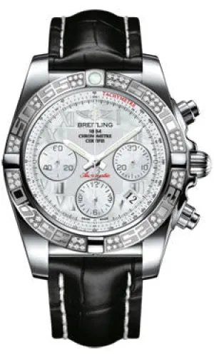 Breitling - Chronomat 41 Steel Diamond Bezel - Croco Strap