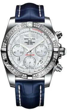 Breitling - Chronomat 41 Steel Diamond Bezel - Croco Strap