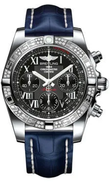 Breitling - Chronomat 41 Steel Diamond Bezel - Croco Strap