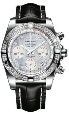 Breitling - Chronomat 41 Steel Diamond Bezel - Croco Strap