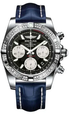 Breitling - Chronomat 41 Steel Diamond Bezel - Croco Strap