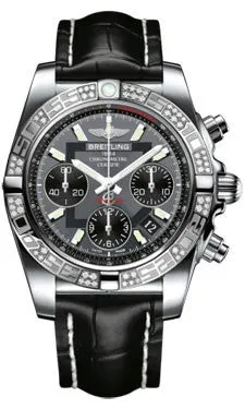 Breitling - Chronomat 41 Steel Diamond Bezel - Croco Strap