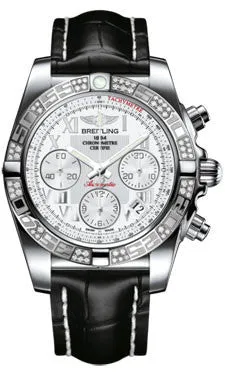 Breitling - Chronomat 41 Steel Diamond Bezel - Croco Strap