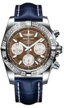 Breitling - Chronomat 41 Steel Diamond Bezel - Croco Strap