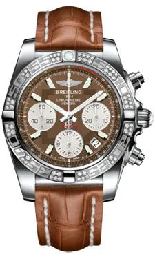 Breitling - Chronomat 41 Steel Diamond Bezel - Croco Strap