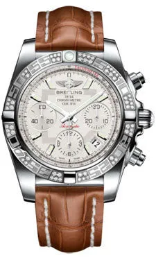 Breitling - Chronomat 41 Steel Diamond Bezel - Croco Strap