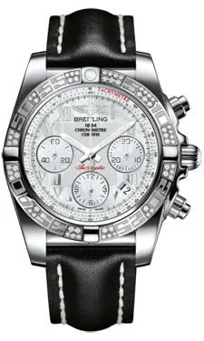 Breitling - Chronomat 41 Steel Diamond Bezel - Leather Strap