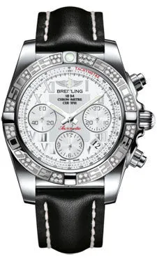 Breitling - Chronomat 41 Steel Diamond Bezel - Leather Strap