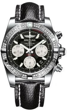 Breitling - Chronomat 41 Steel Diamond Bezel - Lizard Strap