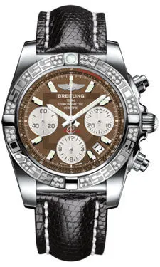Breitling - Chronomat 41 Steel Diamond Bezel - Lizard Strap