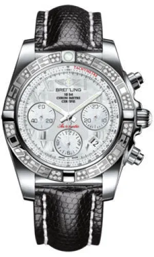 Breitling - Chronomat 41 Steel Diamond Bezel - Lizard Strap