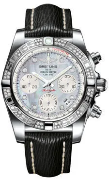 Breitling - Chronomat 41 Steel Diamond Bezel - Sahara Leather Strap