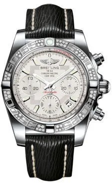 Breitling - Chronomat 41 Steel Diamond Bezel - Sahara Leather Strap