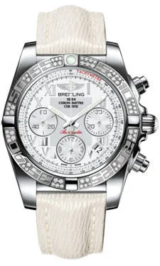 Breitling - Chronomat 41 Steel Diamond Bezel - Sahara Leather Strap