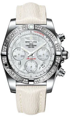 Breitling - Chronomat 41 Steel Diamond Bezel - Sahara Leather Strap