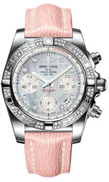 Breitling - Chronomat 41 Steel Diamond Bezel - Sahara Leather Strap