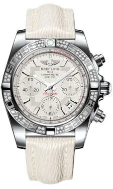 Breitling - Chronomat 41 Steel Diamond Bezel - Sahara Leather Strap
