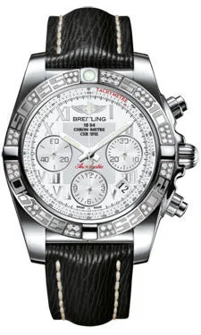 Breitling - Chronomat 41 Steel Diamond Bezel - Sahara Leather Strap