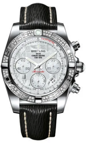 Breitling - Chronomat 41 Steel Diamond Bezel - Sahara Leather Strap