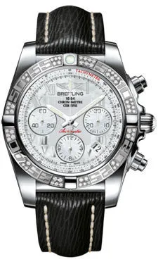 Breitling - Chronomat 41 Steel Diamond Bezel - Sahara Leather Strap