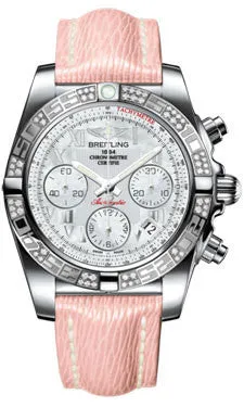 Breitling - Chronomat 41 Steel Diamond Bezel - Sahara Leather Strap