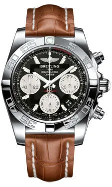 Breitling - Chronomat 41 Steel Polished Bezel - Croco Strap
