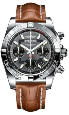Breitling - Chronomat 41 Steel Polished Bezel - Croco Strap