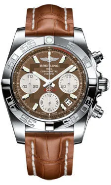 Breitling - Chronomat 41 Steel Polished Bezel - Croco Strap