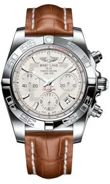 Breitling - Chronomat 41 Steel Polished Bezel - Croco Strap