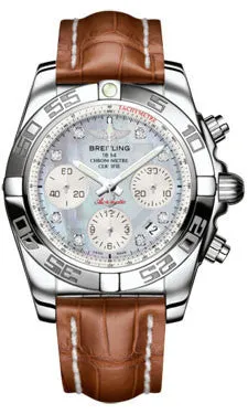 Breitling - Chronomat 41 Steel Polished Bezel - Croco Strap