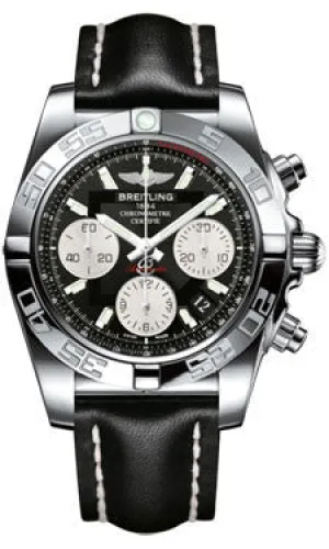 Breitling - Chronomat 41 Steel Polished Bezel - Leather Strap