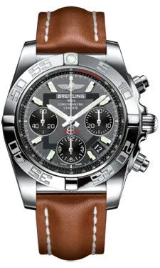 Breitling - Chronomat 41 Steel Polished Bezel - Leather Strap