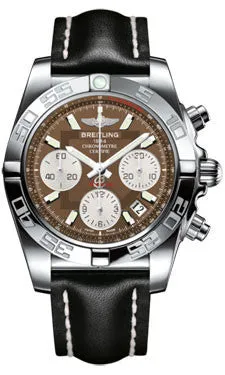 Breitling - Chronomat 41 Steel Polished Bezel - Leather Strap