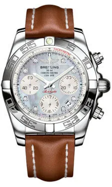 Breitling - Chronomat 41 Steel Polished Bezel - Leather Strap