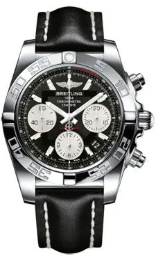 Breitling - Chronomat 41 Steel Polished Bezel - Leather Strap