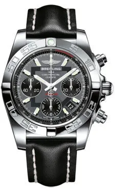 Breitling - Chronomat 41 Steel Polished Bezel - Leather Strap